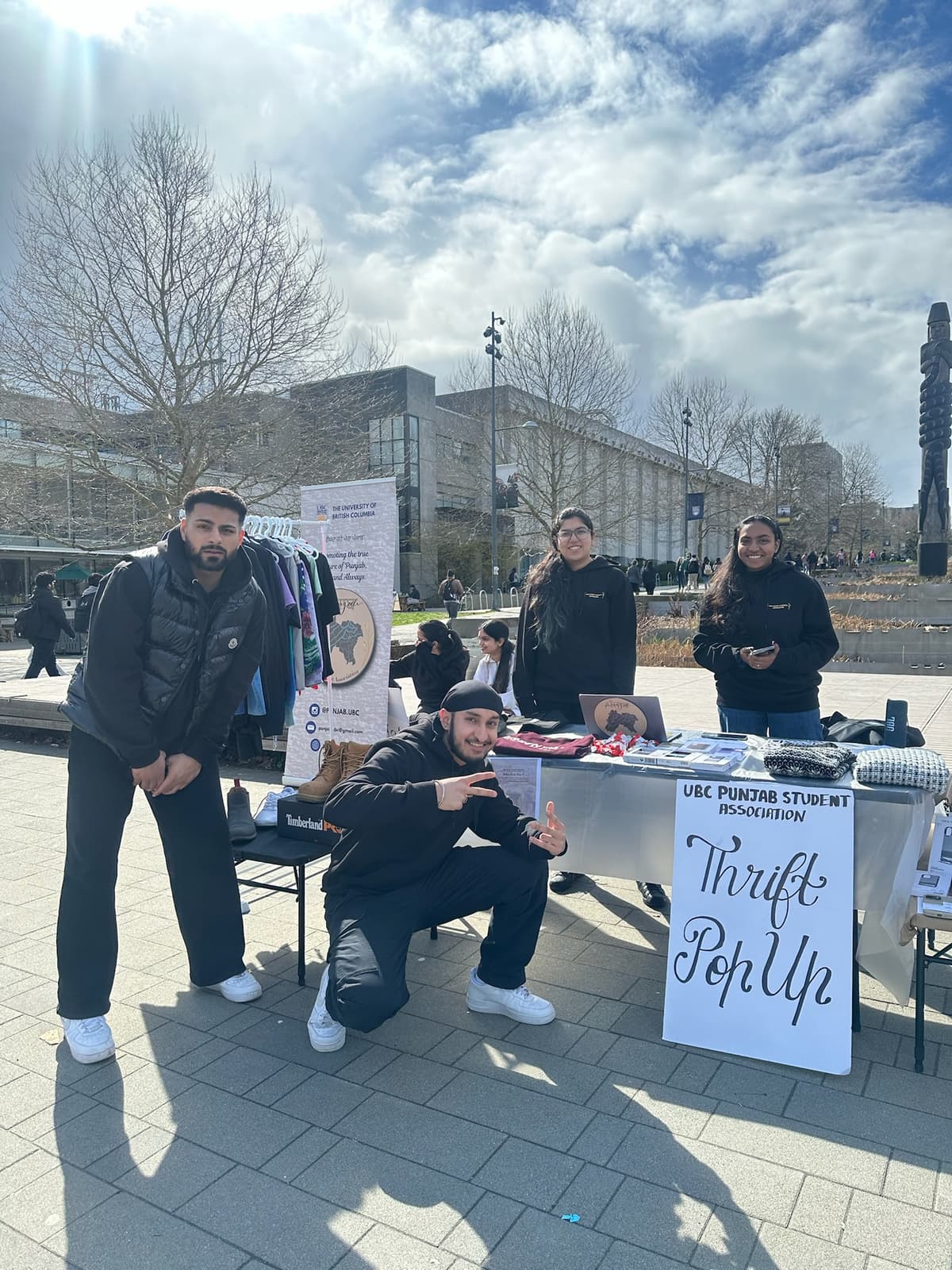 PSA members at thrift popup on UBC campus